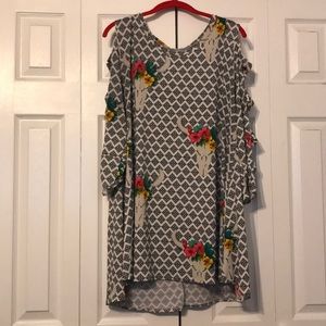 Western Steer Skull Tunic with arm cut outs